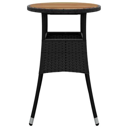 Vrtni stol Ø 60 x 75 cm od bagremovog drva i poliratana crni - Crna 1 Cijena