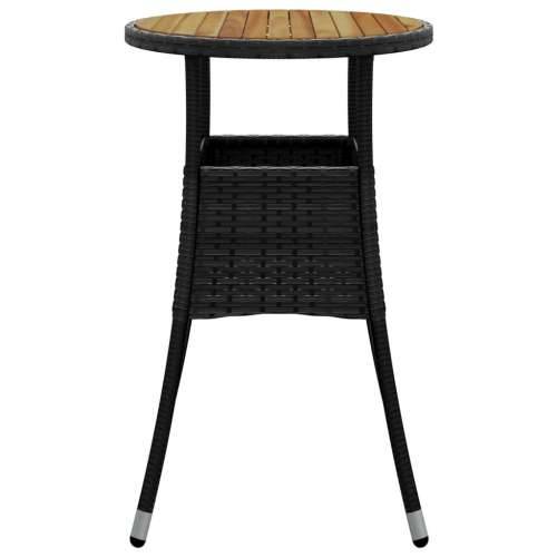 Vrtni stol Ø 60 x 75 cm od bagremovog drva i poliratana crni - Crna 1 Cijena