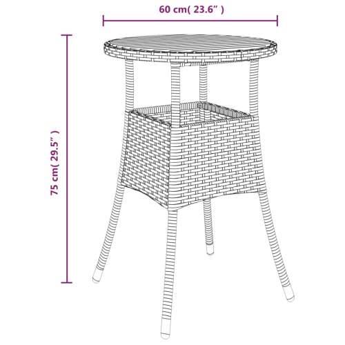 Vrtni stol Ø 60 x 75 cm od bagremovog drva i poliratana crni - Crna 1 Cijena