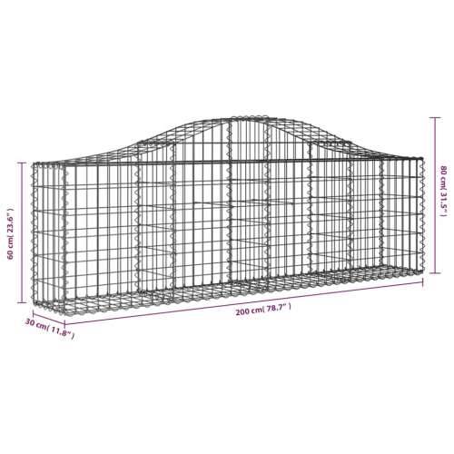 Lučne gabionske košare 2 kom 200x30x60/80 cm pocinčano željezo - 200 x 30 x 60/80 cm 2 Cijena