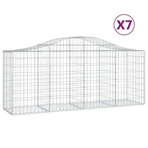 Lučne gabionske košare 7 kom 200x50x80/100 cm pocinčano željezo - 200 x 50 x 80/100 cm 7 Cijena