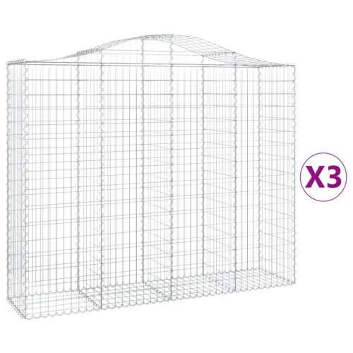 Lučne gabionske košare 3 kom 200x50x160/180cm pocinčano željezo - 200 x 50 x 160/180 cm 3 Cijena