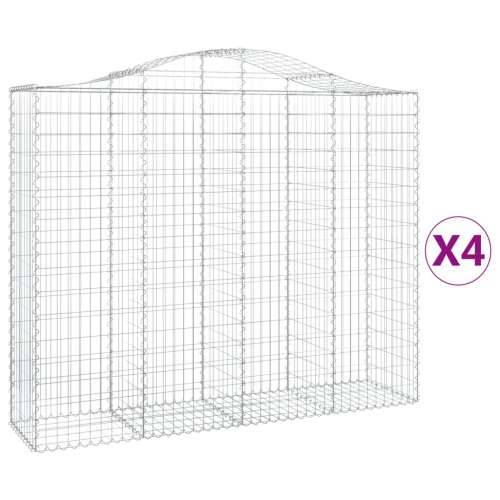 Lučne gabionske košare 4 kom 200x50x160/180cm pocinčano željezo - 200 x 50 x 160/180 cm 4 Cijena