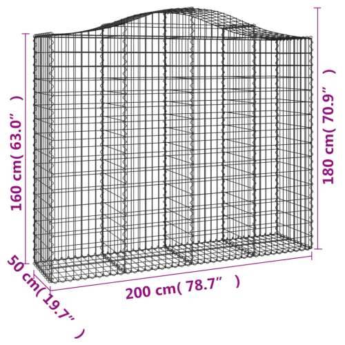 Lučne gabionske košare 4 kom 200x50x160/180cm pocinčano željezo - 200 x 50 x 160/180 cm 4 Cijena