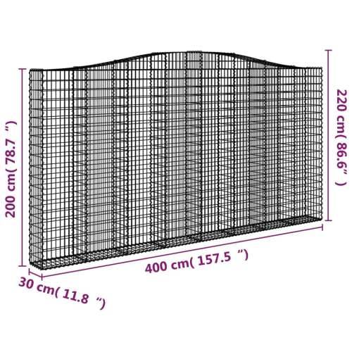 Lučne gabionske košare 2 kom 400x30x200/220cm pocinčano željezo - 400 x 30 x 200/220 cm 2 Cijena