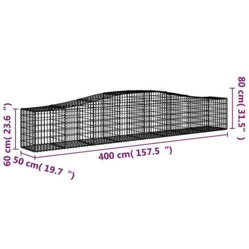 Lučne gabionske košare 2 kom 400x50x60/80 cm pocinčano željezo - 400 x 50 x 60/80 cm 2 Cijena