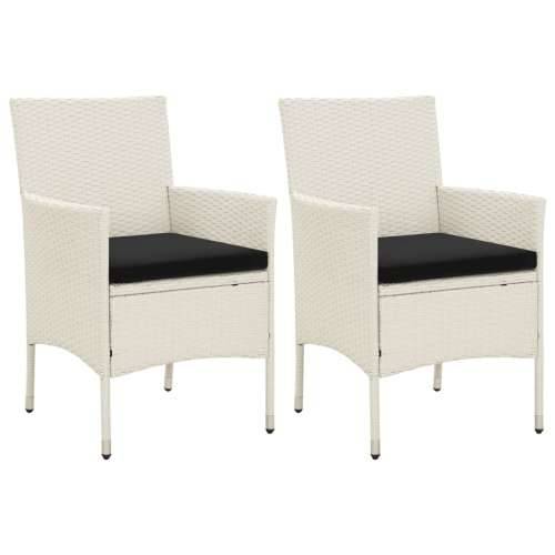 Vrtne stolice s jastucima 2 kom od poliratana bijele