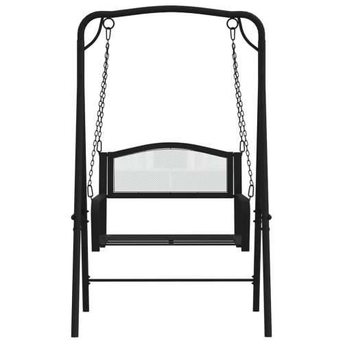 Klupa za ljuljanje 124 cm crna čelična Cijena