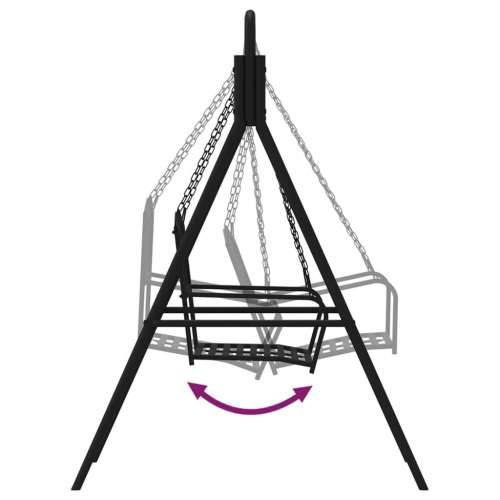 Klupa za ljuljanje 124 cm crna čelična Cijena