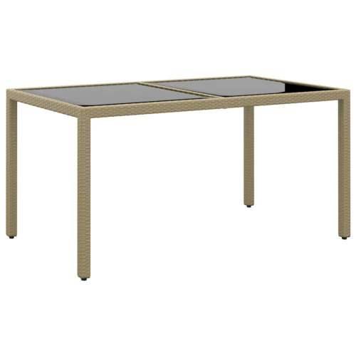 Vrtni stol 150 x 90 x 75 cm od kaljenog stakla i poliratana bež - Bež 1 Cijena