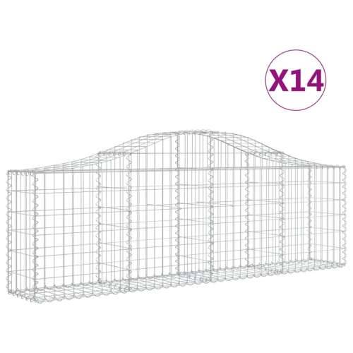 Lučne gabionske košare 14 kom 200x30x60/80 cm pocinčano željezo - 200 x 30 x 60/80 cm 14 Cijena