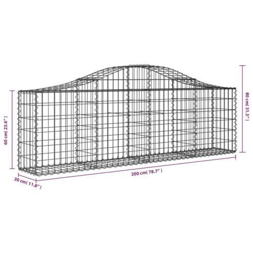 Lučne gabionske košare 14 kom 200x30x60/80 cm pocinčano željezo - 200 x 30 x 60/80 cm 14 Cijena