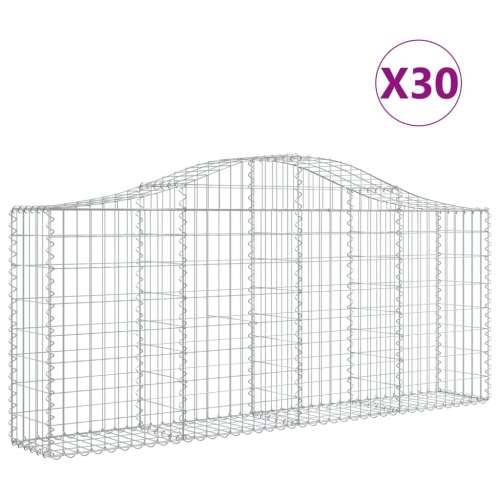 Lučne gabionske košare 30 kom 200x30x80/100cm pocinčano željezo - 200 x 30 x 80/100 cm 30 Cijena