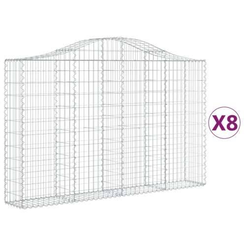 Lučne gabionske košare 8 kom 200x30x120/140cm pocinčano željezo - 200 x 30 x 120/140 cm 8 Cijena