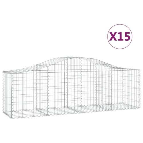 Lučne gabionske košare 15 kom 200x50x60/80 cm pocinčano željezo - 200 x 50 x 60/80 cm 15 Cijena