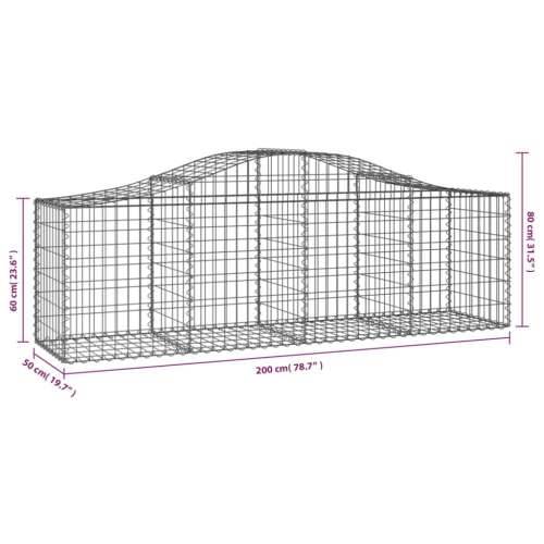 Lučne gabionske košare 20 kom 200x50x60/80 cm pocinčano željezo - 200 x 50 x 60/80 cm 20 Cijena