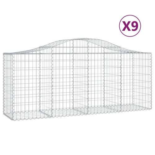 Lučne gabionske košare 9 kom 200x50x80/100 cm pocinčano željezo - 200 x 50 x 80/100 cm 9 Cijena