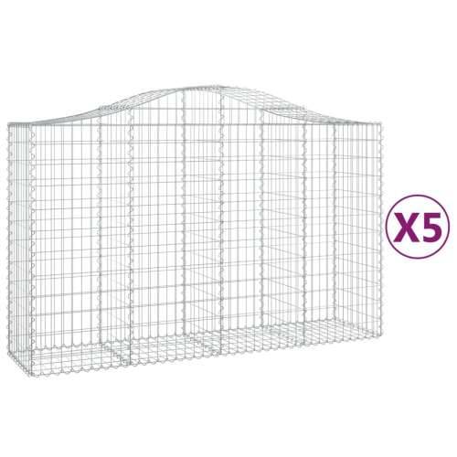 Lučne gabionske košare 5 kom 200x50x120/140cm pocinčano željezo - 200 x 50 x 120/140 cm 5 Cijena