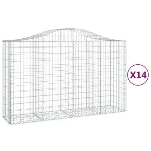Lučne gabionske košare 14kom 200x50x120/140cm pocinčano željezo - 200 x 50 x 120/140 cm 14 Cijena