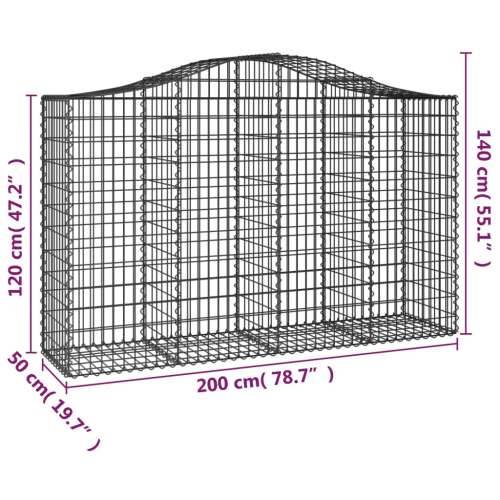 Lučne gabionske košare 14kom 200x50x120/140cm pocinčano željezo - 200 x 50 x 120/140 cm 14 Cijena