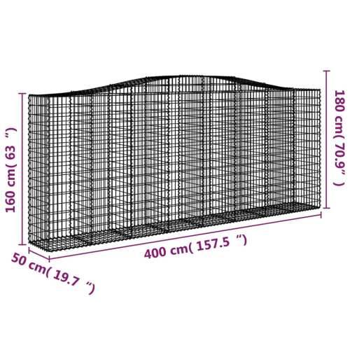 Lučne gabionske košare 2 kom 400x30x160/180cm pocinčano željezo - 400 x 50 x 160/180 cm 2 Cijena