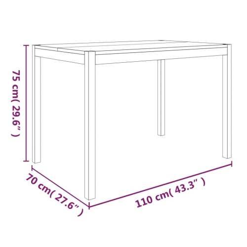 Blagovaonski stol 110 x 70 x 75 cm od masivnog bagremovog drva Cijena