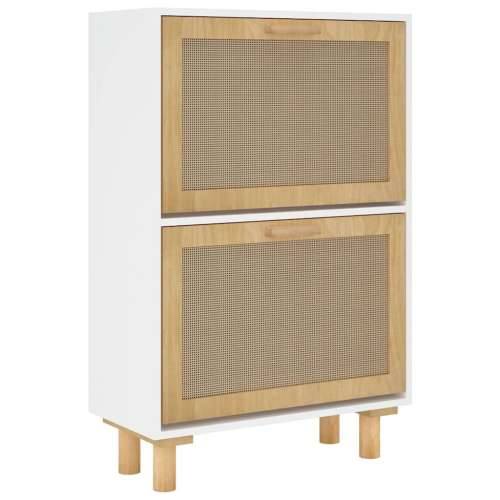 Ormarić za cipele bijeli 52 x 25 x 80 cm drvo i prirodni ratan - Bijela 1 80 cm 25 cm Cijena