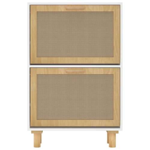 Ormarić za cipele bijeli 52 x 25 x 80 cm drvo i prirodni ratan - Bijela 1 80 cm 25 cm Cijena