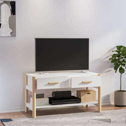 TV ormarić bijeli 82 x 38 x 45 cm od konstruiranog drva - Bijela 1 Cijena