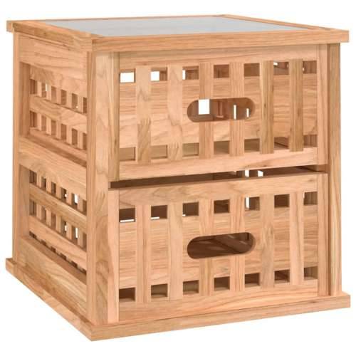 Noćni ormarići 2 kom 34 x 34 x 34 cm od masivnog drva oraha - 2 Cijena