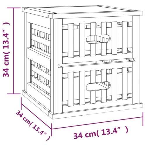 Noćni ormarići 2 kom 34 x 34 x 34 cm od masivnog drva oraha - 2 Cijena