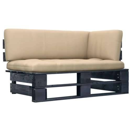 Kutna vrtna sofa od paleta od crno impregnirane borovine - Bež 1 kutna sofa Crna Cijena