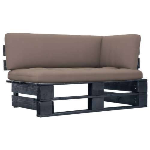 Kutna vrtna sofa od paleta od crno impregnirane borovine - Sivo-smeđa 1 kutna sofa Crna Cijena