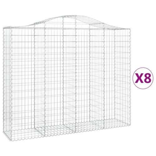 Lučne gabionske košare 8 kom 200x50x160/180cm pocinčano željezo - 200 x 50 x 160/180 cm 8 Cijena
