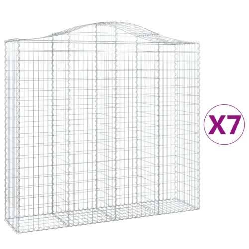 Lučne gabionske košare 7 kom 200x50x180/200cm pocinčano željezo - 200 x 50 x 180/200 cm 7 Cijena