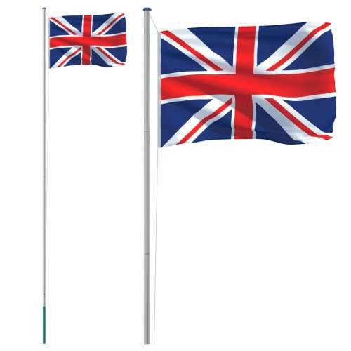 Zastava Ujedinjenog Kraljevstva i jarbol 6,23 m aluminijski Cijena