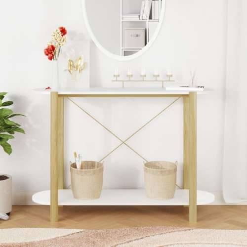 Konzolni stol bijeli 110 x 38 x 75 cm od konstruiranog drva - Bijela 1 Cijena