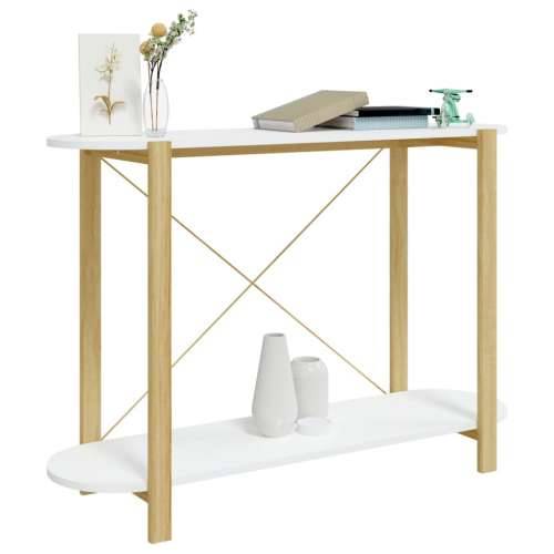 Konzolni stol bijeli 110 x 38 x 75 cm od konstruiranog drva - Bijela 1 Cijena