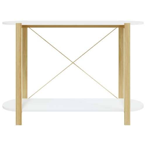 Konzolni stol bijeli 110 x 38 x 75 cm od konstruiranog drva - Bijela 1 Cijena