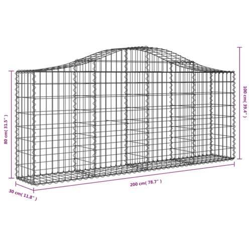 Lučne gabionske košare 5 kom 200x30x80/100 cm pocinčano željezo - 200 x 30 x 80/100 cm 5 Cijena