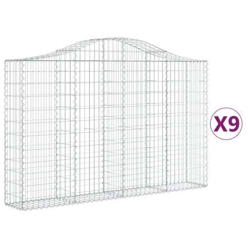 Lučne gabionske košare 9 kom 200x30x120/140cm pocinčano željezo - 200 x 30 x 120/140 cm 9 Cijena