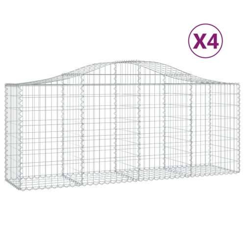 Lučne gabionske košare 4 kom 200x50x80/100 cm pocinčano željezo - 200 x 50 x 80/100 cm 4 Cijena