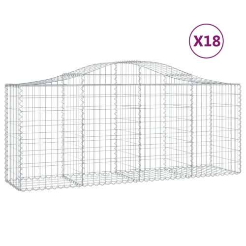 Lučne gabionske košare 18 kom 200x50x80/100cm pocinčano željezo - 200 x 50 x 80/100 cm 18 Cijena