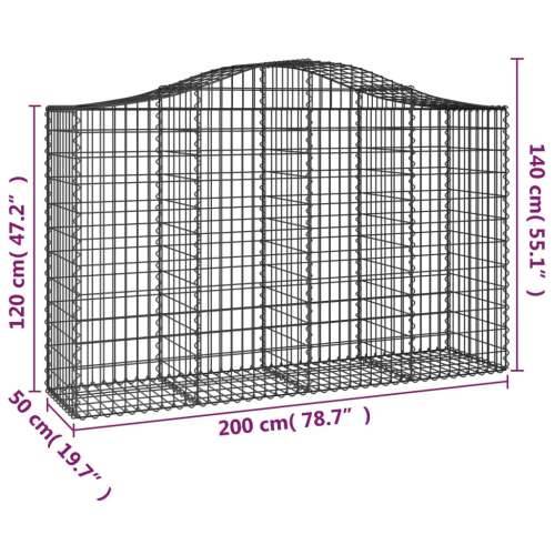 Lučne gabionske košare 6 kom 200x50x120/140cm pocinčano željezo Cijena