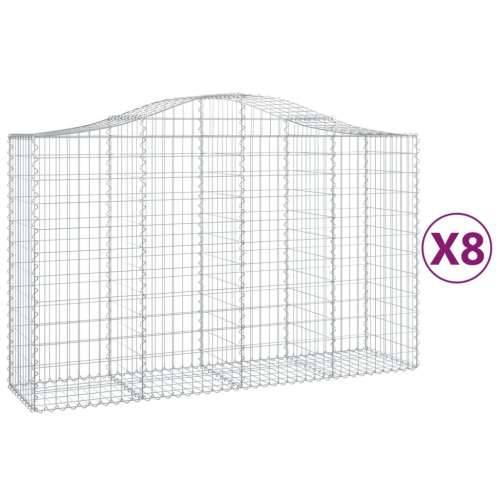 Lučne gabionske košare 8 kom 200x50x120/140cm pocinčano željezo - 200 x 50 x 120/140 cm 8 Cijena