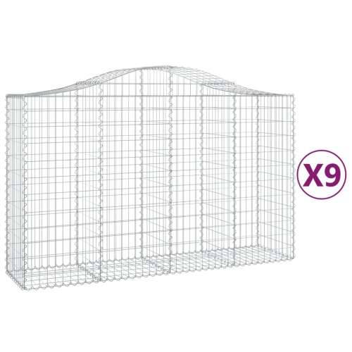 Lučne gabionske košare 9 kom 200x50x120/140cm pocinčano željezo - 200 x 50 x 120/140 cm 9 Cijena