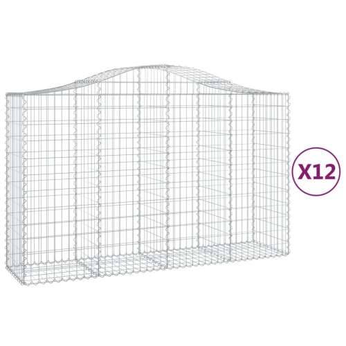 Lučne gabionske košare 12kom 200x50x120/140cm pocinčano željezo - 200 x 50 x 120/140 cm 12 Cijena