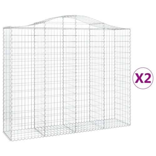 Lučne gabionske košare 2 kom 200x50x160/180cm pocinčano željezo - 200 x 50 x 160/180 cm 2 Cijena