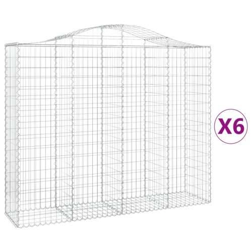 Lučne gabionske košare 6 kom 200x50x160/180cm pocinčano željezo - 200 x 50 x 160/180 cm 6 Cijena
