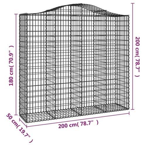 Lučne gabionske košare 2 kom 200x50x180/200cm pocinčano željezo - 200 x 50 x 180/200 cm 2 Cijena